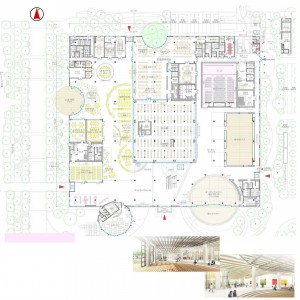 ぎふメディアコスモスフロア　1階配置