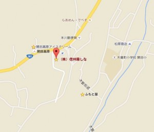 グーグル地図そば処 信州 霧しな