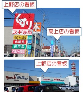 ◆20160203スギ薬局上野店と豊田高上店