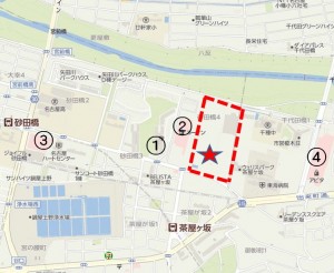 ◇地図　競合店　コノミヤ砂田橋店