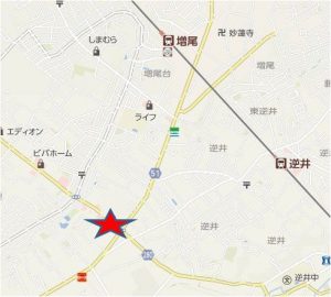 ヤオコー柏南増尾店地図-1