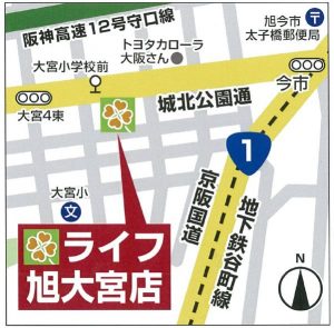 ライフ旭大宮店地図-2